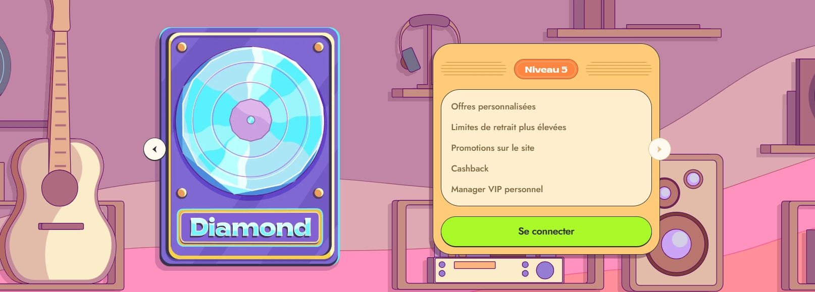 Programme VIP et niveaux exclusifs de Vinyl Casino