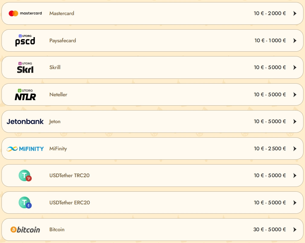 Méthodes de dépôt sécurisées sur Vinyl Casino