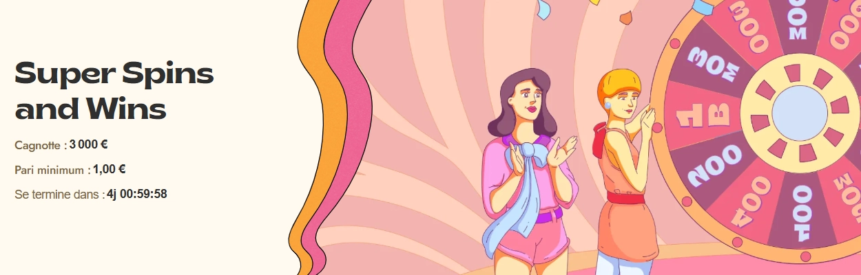 Tournoi Super Spins avec jackpots sur Vinyl Casino
